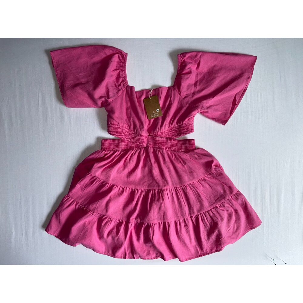 NWT Shy Velvet Pink Tiered Dress | Size Medium